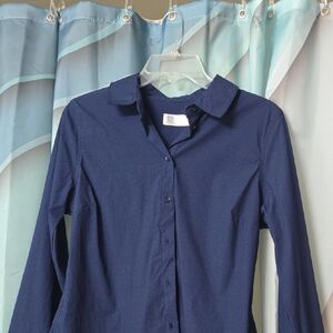 Time and Tru Navy Blue Collared Shirt